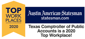 Top Workplaces 2020, Austin American Statesman, Texas Comptroller of Public Accounts is a 2020 top workplace!