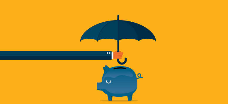 Piggy Bank Under Umbrella