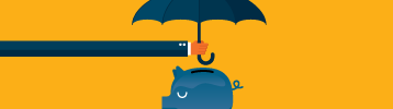 Piggy Bank Under Umbrella