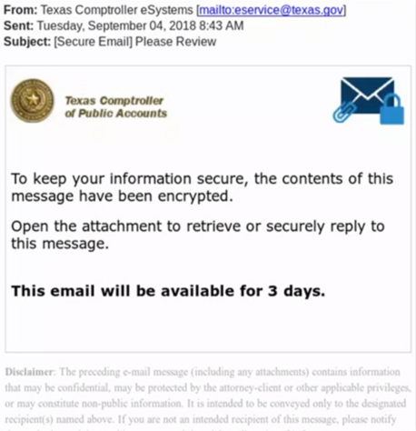 example of spoofed email