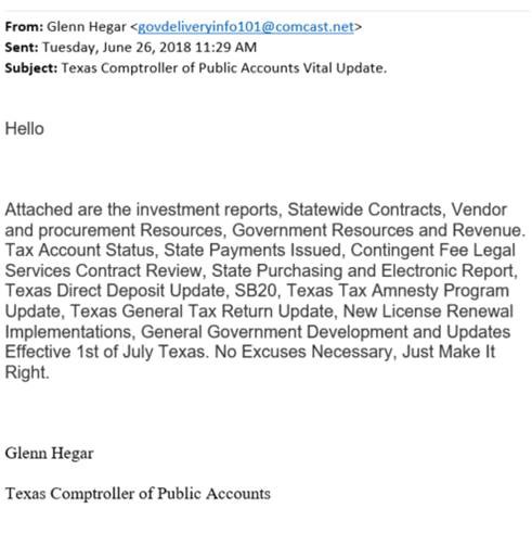 example of spoofed govdelivery email