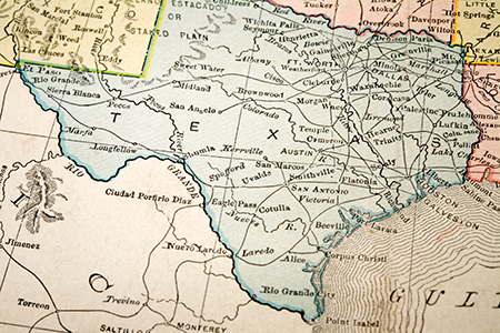 Image of map of Texas
